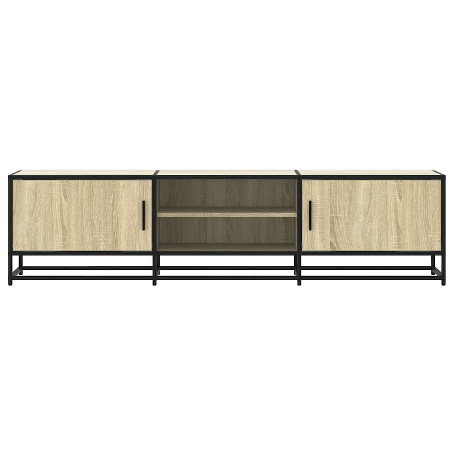 Tv-meubel 160x35x41 cm bewerkt hout metaal sonoma eikenkleurig