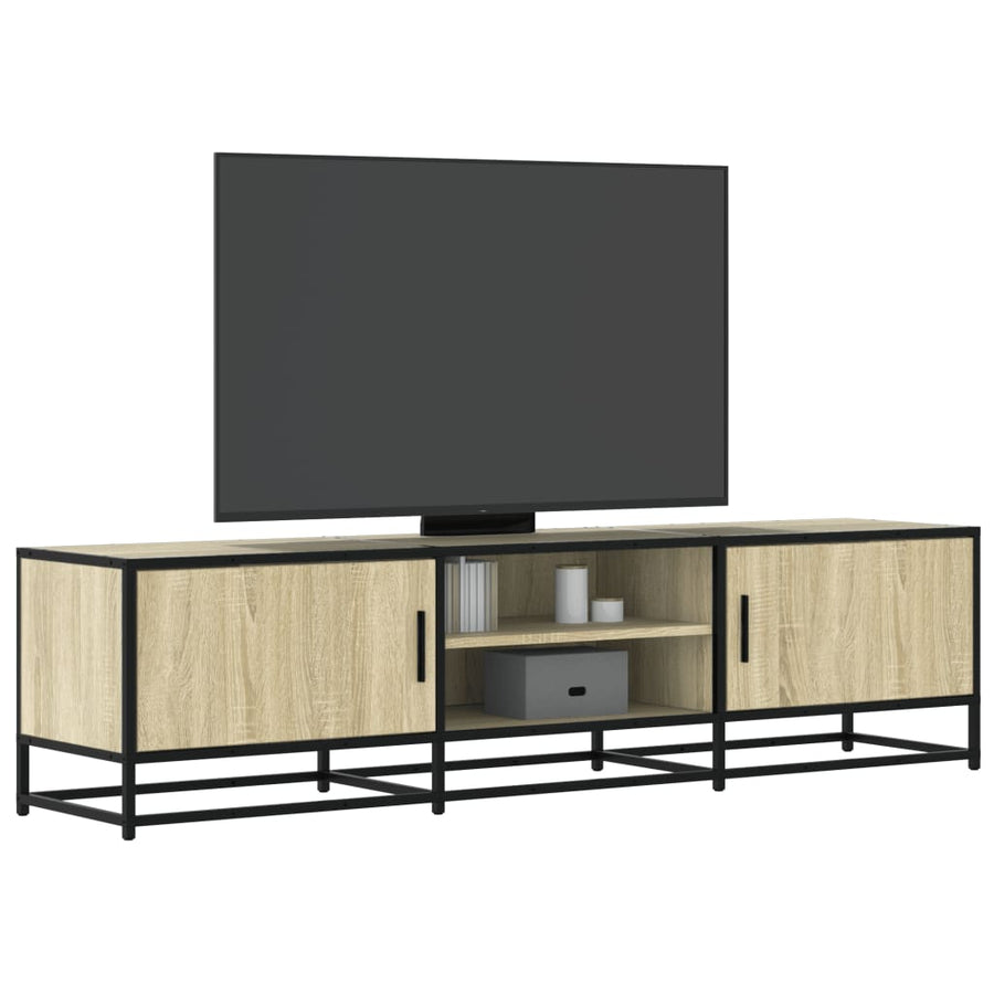 Tv-meubel 160x35x41 cm bewerkt hout metaal sonoma eikenkleurig