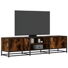 Tv-meubel 160x35x41 cm bewerkt hout metaal gerookt eiken