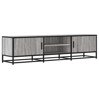 Tv-meubel 160x35x41 cm bewerkt hout metaal grijs sonoma eiken