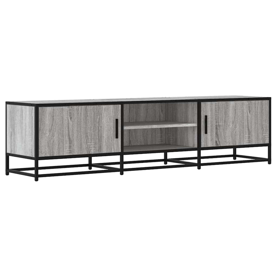 Tv-meubel 160x35x41 cm bewerkt hout metaal grijs sonoma eiken
