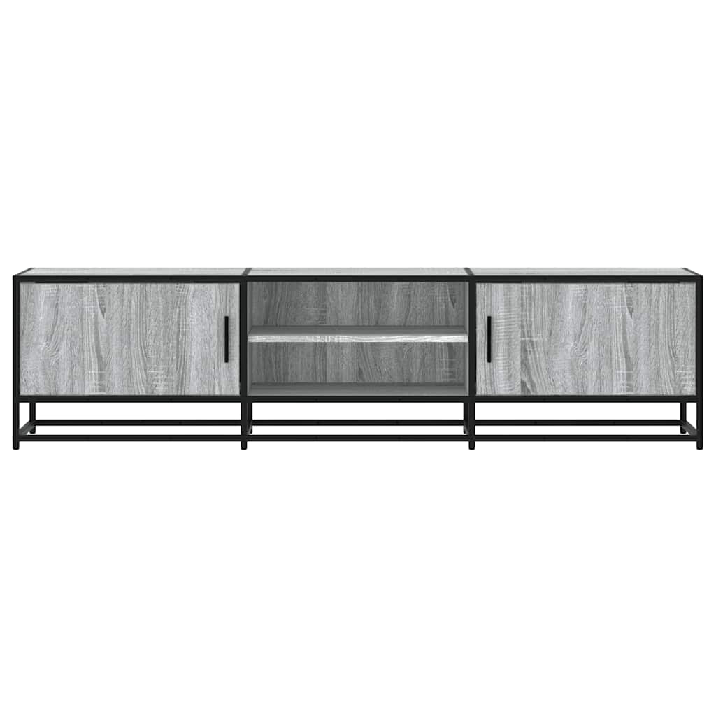 Tv-meubel 160x35x41 cm bewerkt hout metaal grijs sonoma eiken