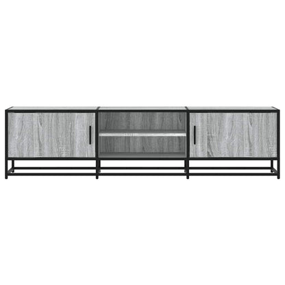 Tv-meubel 160x35x41 cm bewerkt hout metaal grijs sonoma eiken