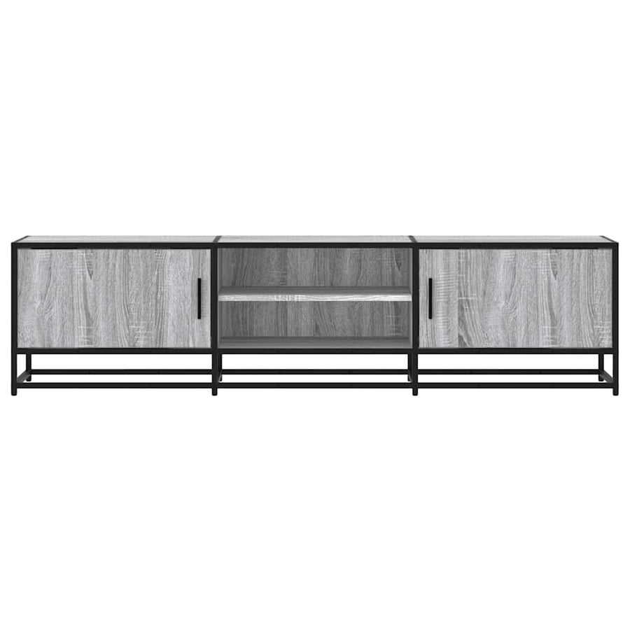 Tv-meubel 160x35x41 cm bewerkt hout metaal grijs sonoma eiken