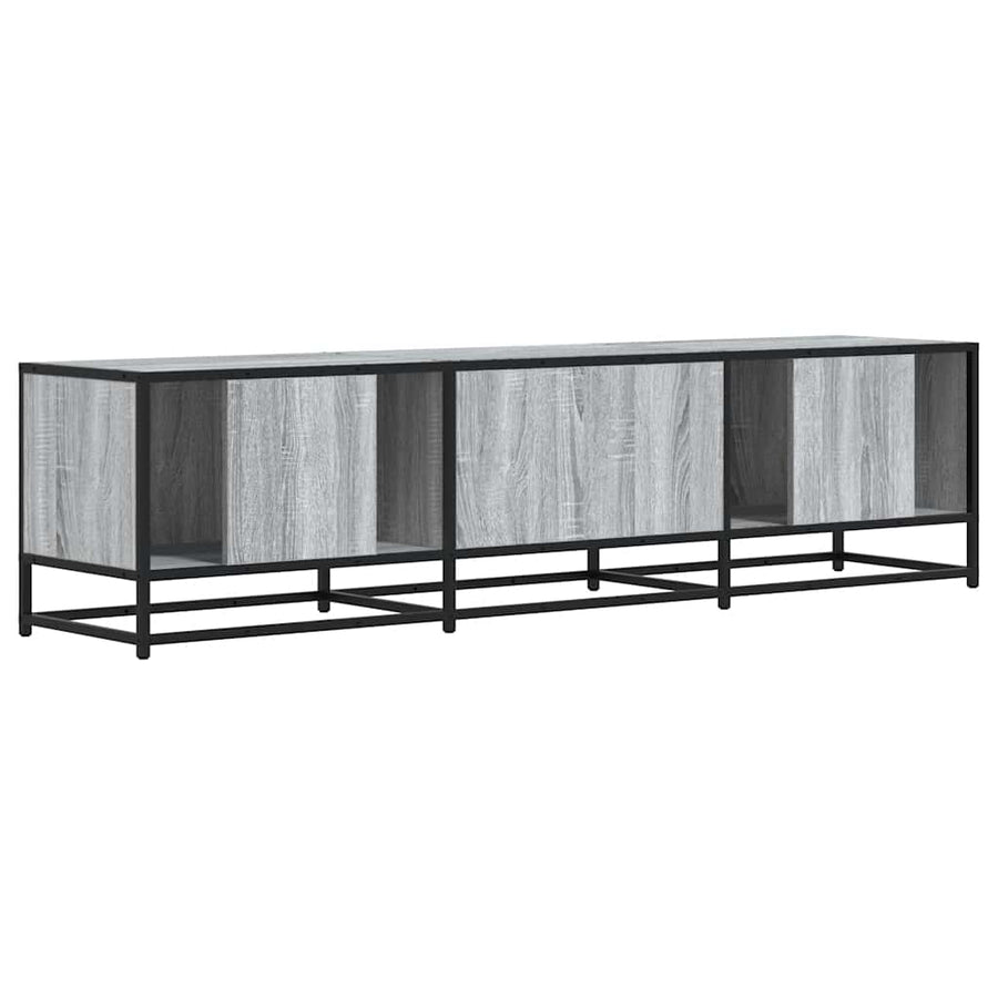 Tv-meubel 160x35x41 cm bewerkt hout metaal grijs sonoma eiken
