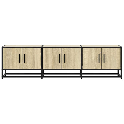 Tv-meubel 150x35x41 cm bewerkt hout metaal sonoma eikenkleurig