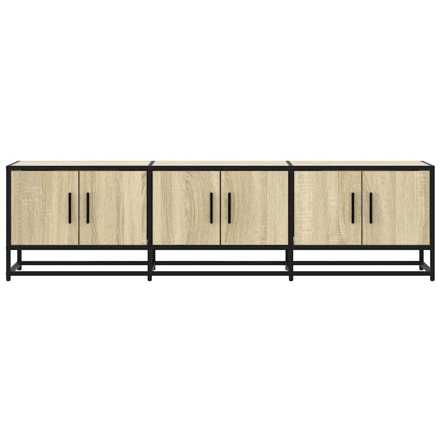 Tv-meubel 150x35x41 cm bewerkt hout metaal sonoma eikenkleurig