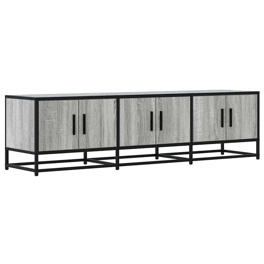 Tv-meubel 150x35x41 cm bewerkt hout metaal grijs sonoma eiken