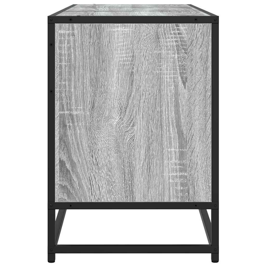 Tv-meubel 150x35x41 cm bewerkt hout metaal grijs sonoma eiken