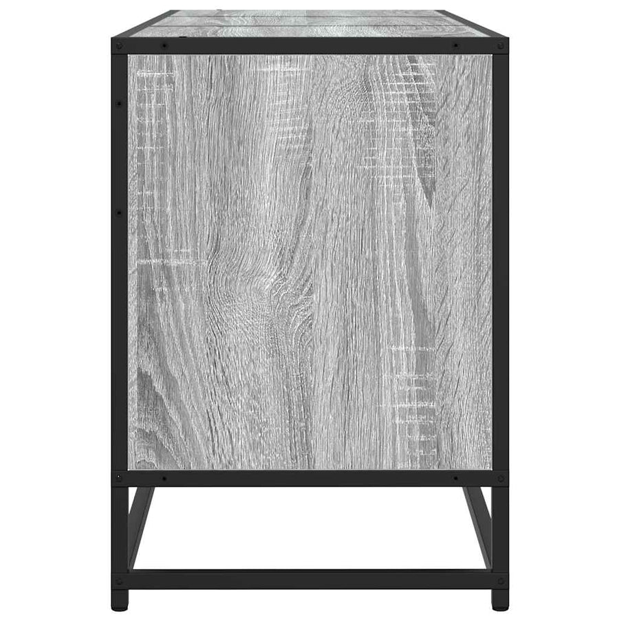 Tv-meubel 150x35x41 cm bewerkt hout metaal grijs sonoma eiken