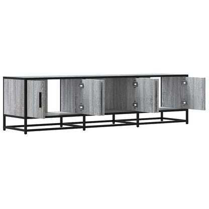 Tv-meubel 150x35x41 cm bewerkt hout metaal grijs sonoma eiken