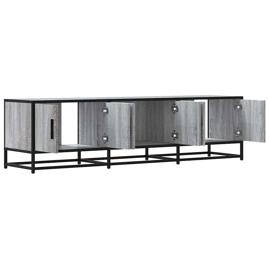 Tv-meubel 150x35x41 cm bewerkt hout metaal grijs sonoma eiken