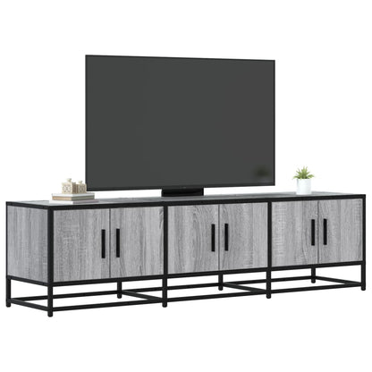 Tv-meubel 150x35x41 cm bewerkt hout metaal grijs sonoma eiken