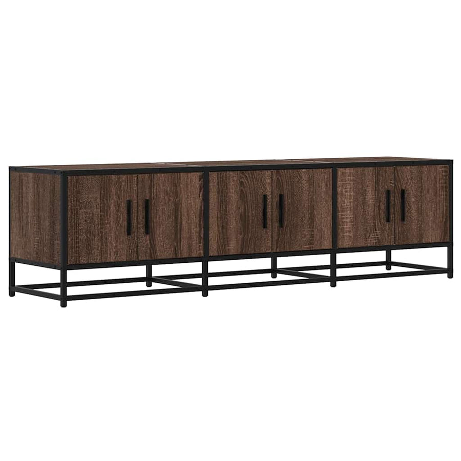 Tv-meubel 150x35x41 cm bewerkt hout metaal bruin eikenkleur