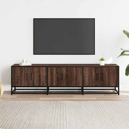 Tv-meubel 150x35x41 cm bewerkt hout metaal bruin eikenkleur