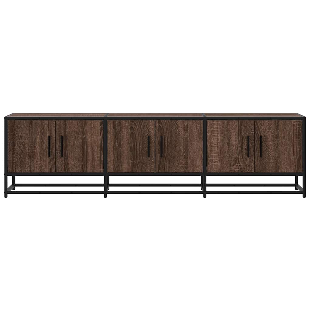 Tv-meubel 150x35x41 cm bewerkt hout metaal bruin eikenkleur