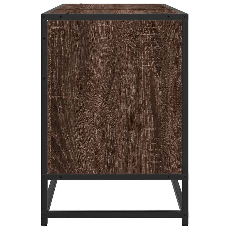 Tv-meubel 150x35x41 cm bewerkt hout metaal bruin eikenkleur