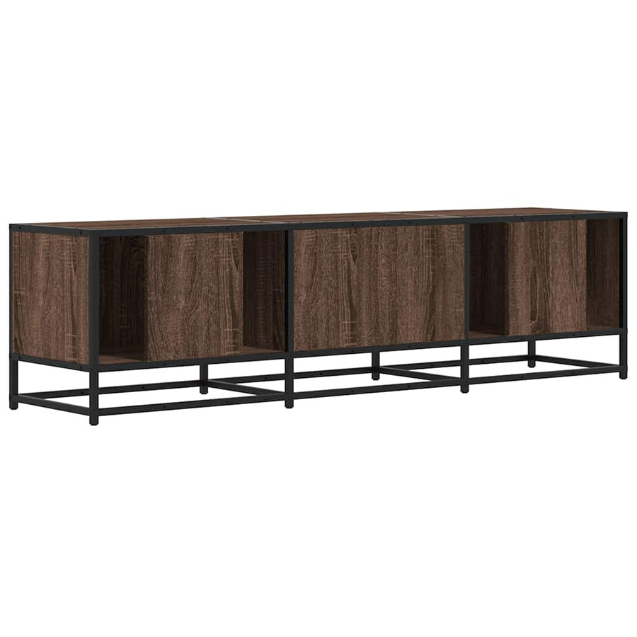 Tv-meubel 150x35x41 cm bewerkt hout metaal bruin eikenkleur