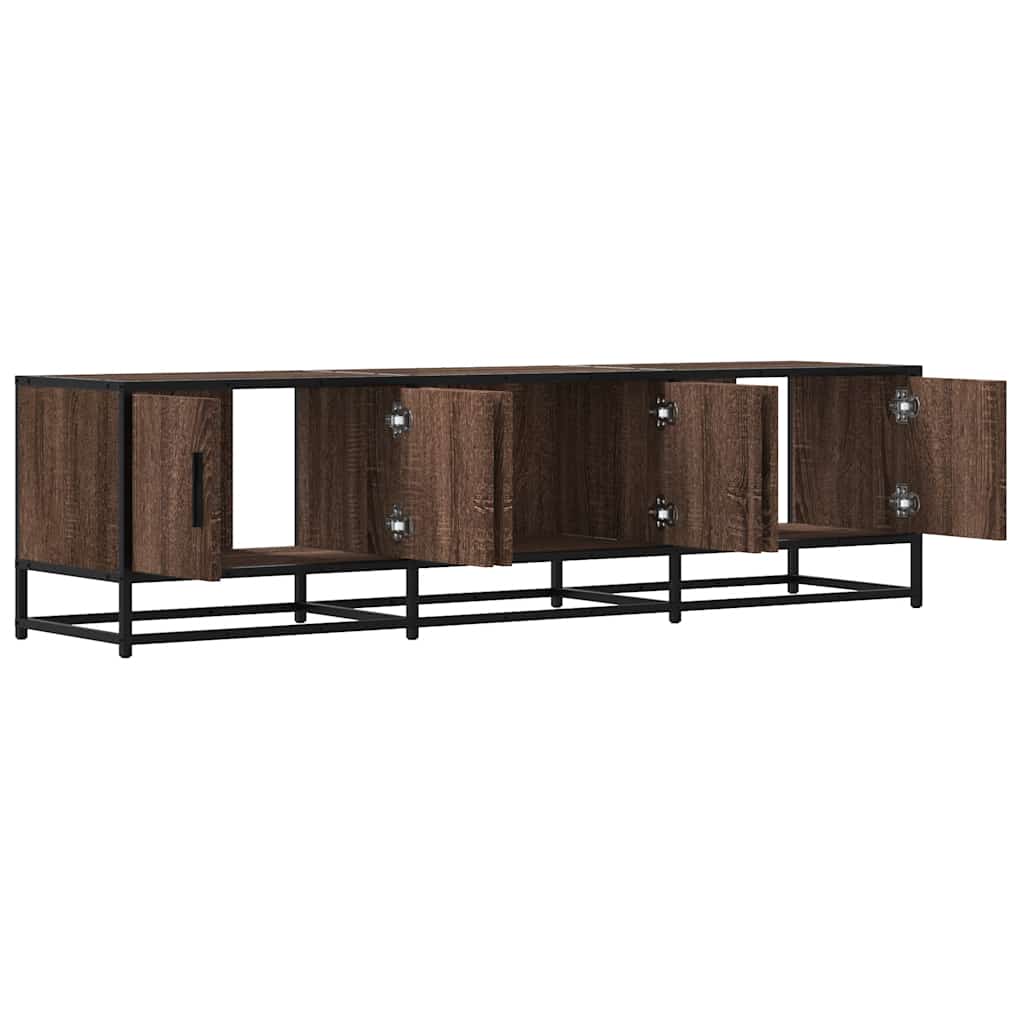 Tv-meubel 150x35x41 cm bewerkt hout metaal bruin eikenkleur