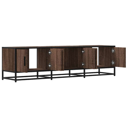 Tv-meubel 150x35x41 cm bewerkt hout metaal bruin eikenkleur