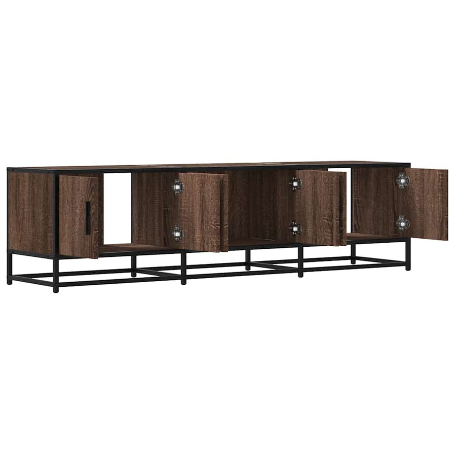 Tv-meubel 150x35x41 cm bewerkt hout metaal bruin eikenkleur