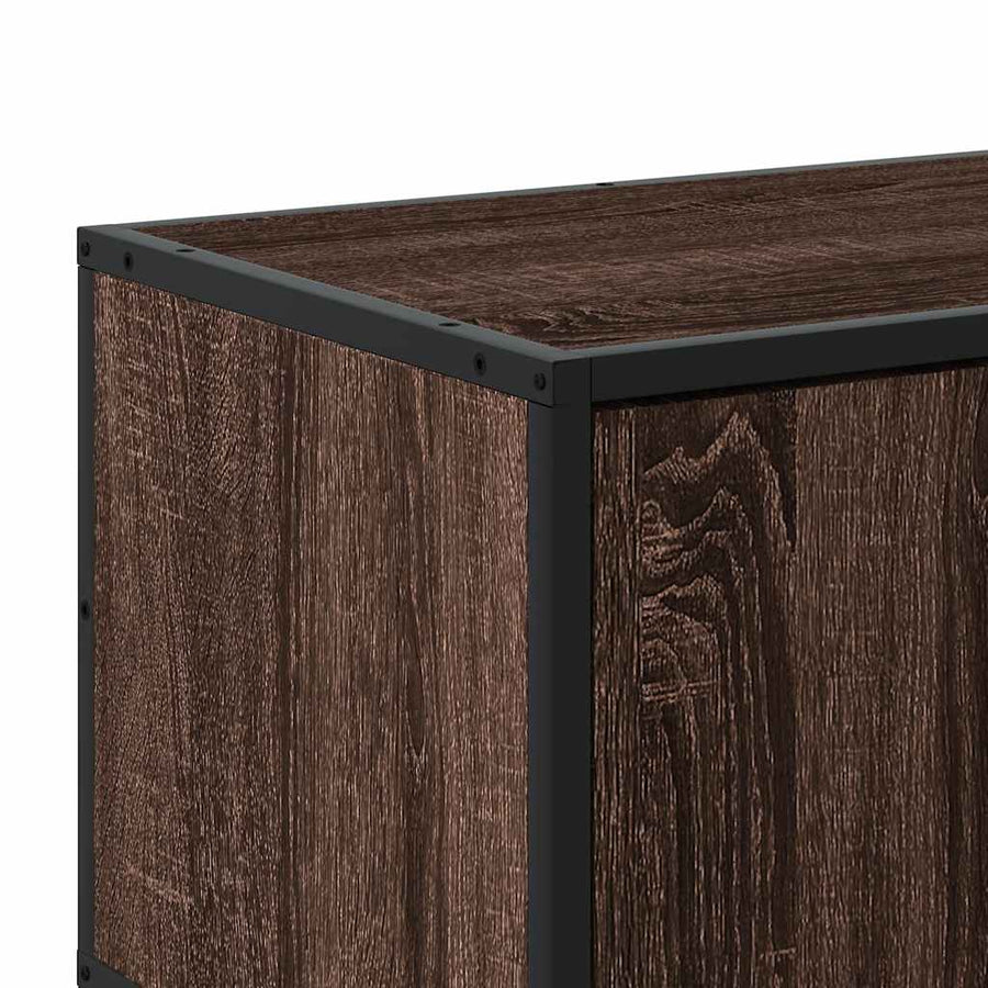 Tv-meubel 150x35x41 cm bewerkt hout metaal bruin eikenkleur