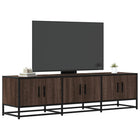 TV cabinet 150x35x41 cm engineered wood metal brown oak look