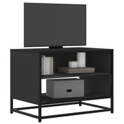 Tv-meubel 61x40x46 cm bewerkt hout metaal zwart