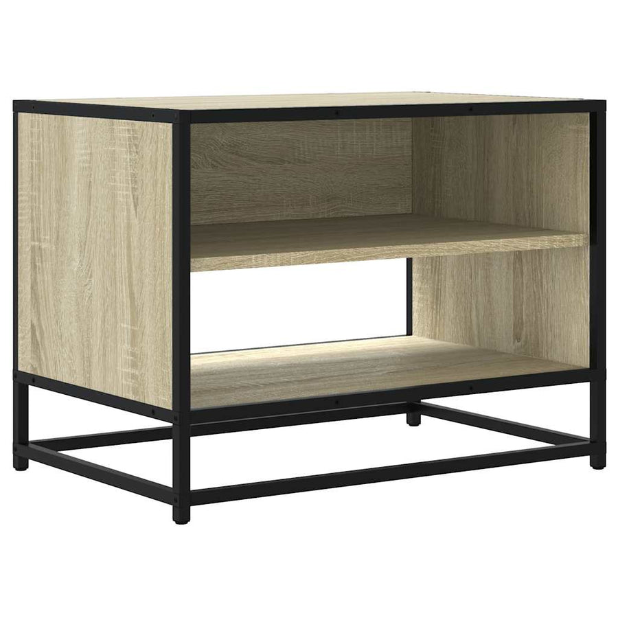 Tv-meubel 61x40x46 cm bewerkt hout metaal sonoma eikenkleurig