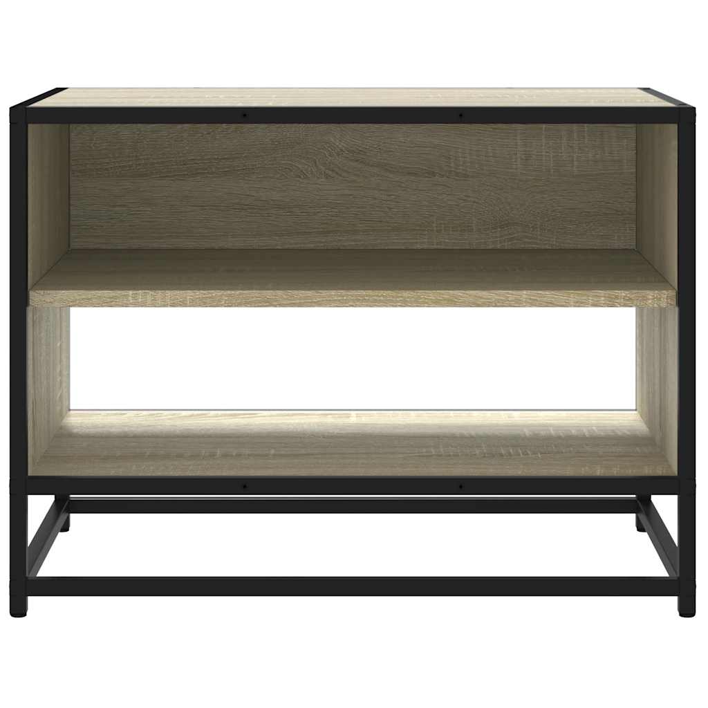 Tv-meubel 61x40x46 cm bewerkt hout metaal sonoma eikenkleurig