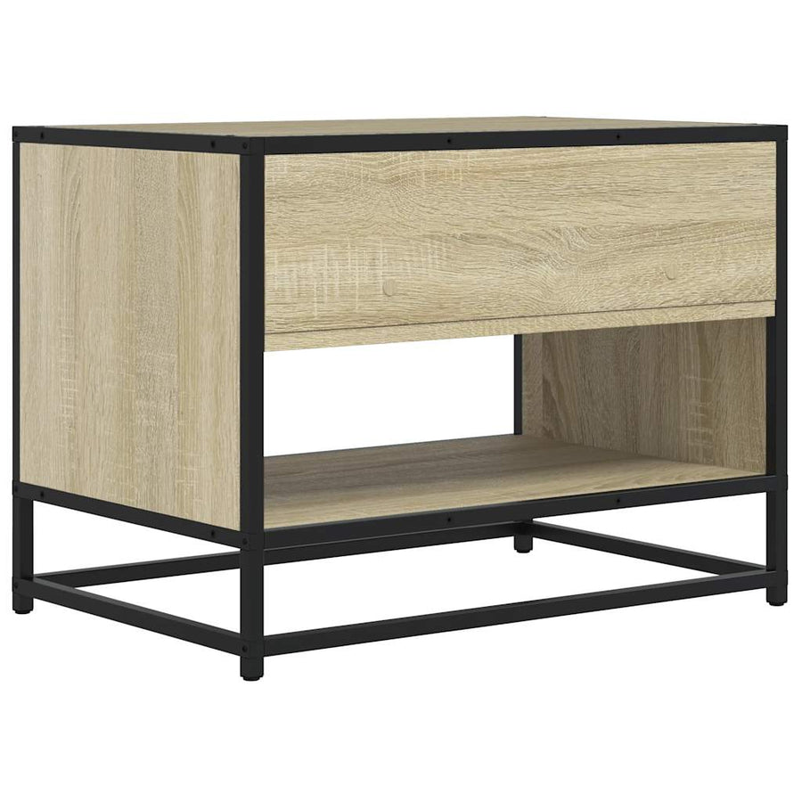 Tv-meubel 61x40x46 cm bewerkt hout metaal sonoma eikenkleurig