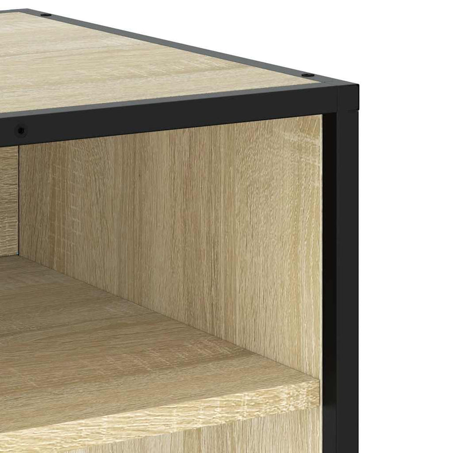 Tv-meubel 61x40x46 cm bewerkt hout metaal sonoma eikenkleurig