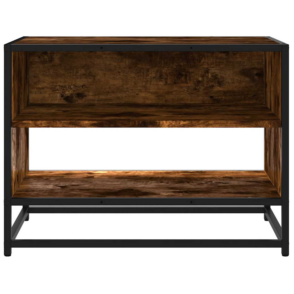 Tv-meubel 61x40x46 cm bewerkt hout metaal gerookt eikenkleurig