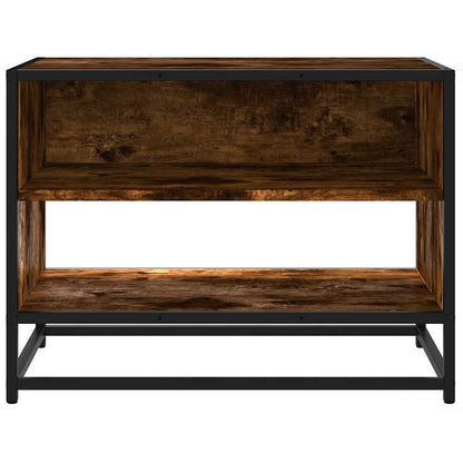 Tv-meubel 61x40x46 cm bewerkt hout metaal gerookt eikenkleurig