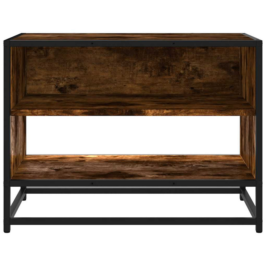 Tv-meubel 61x40x46 cm bewerkt hout metaal gerookt eikenkleurig