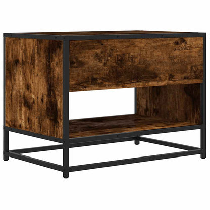 Tv-meubel 61x40x46 cm bewerkt hout metaal gerookt eikenkleurig