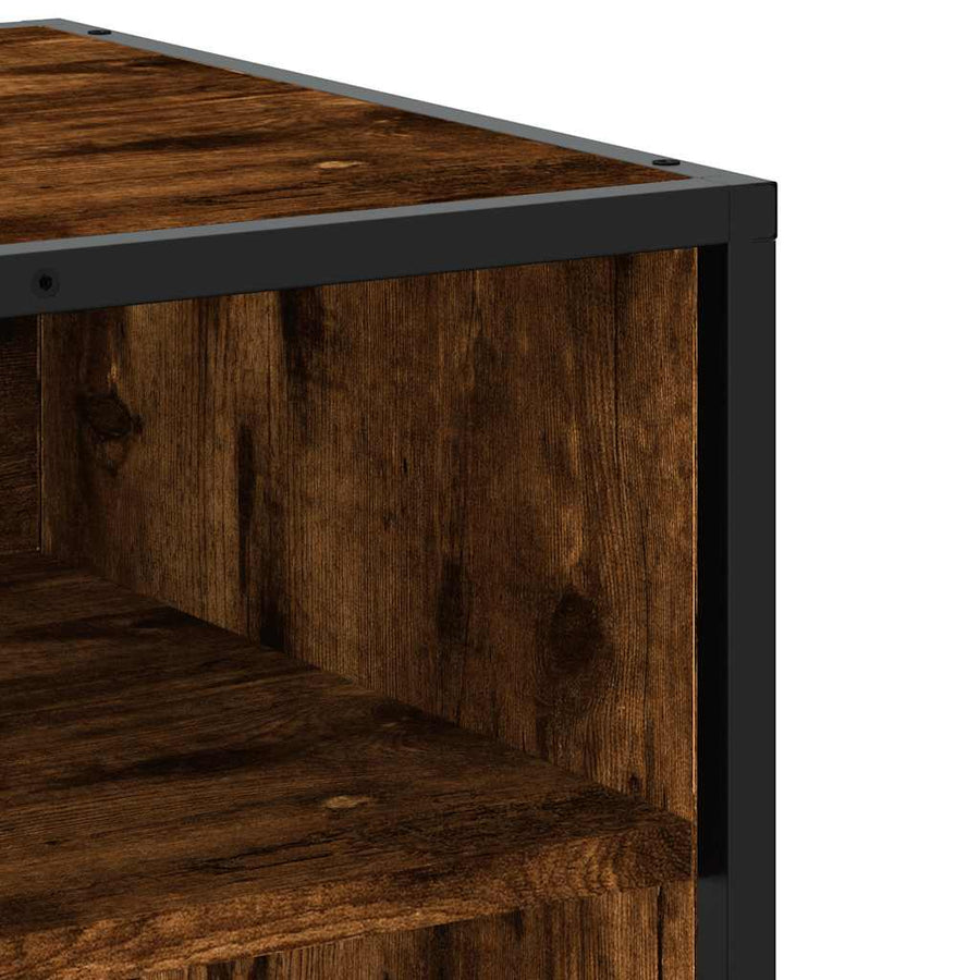 Tv-meubel 61x40x46 cm bewerkt hout metaal gerookt eikenkleurig