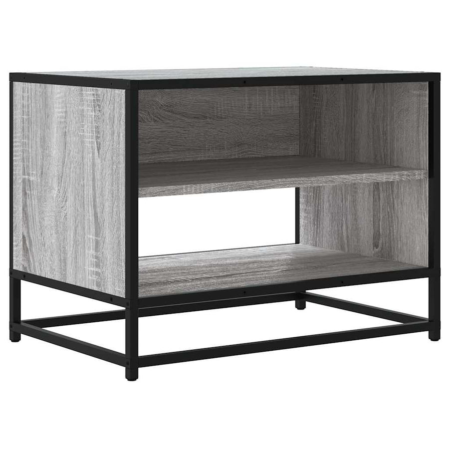 Tv-meubel 61x40x46 cm bewerkt hout metaal grijs sonoma eiken