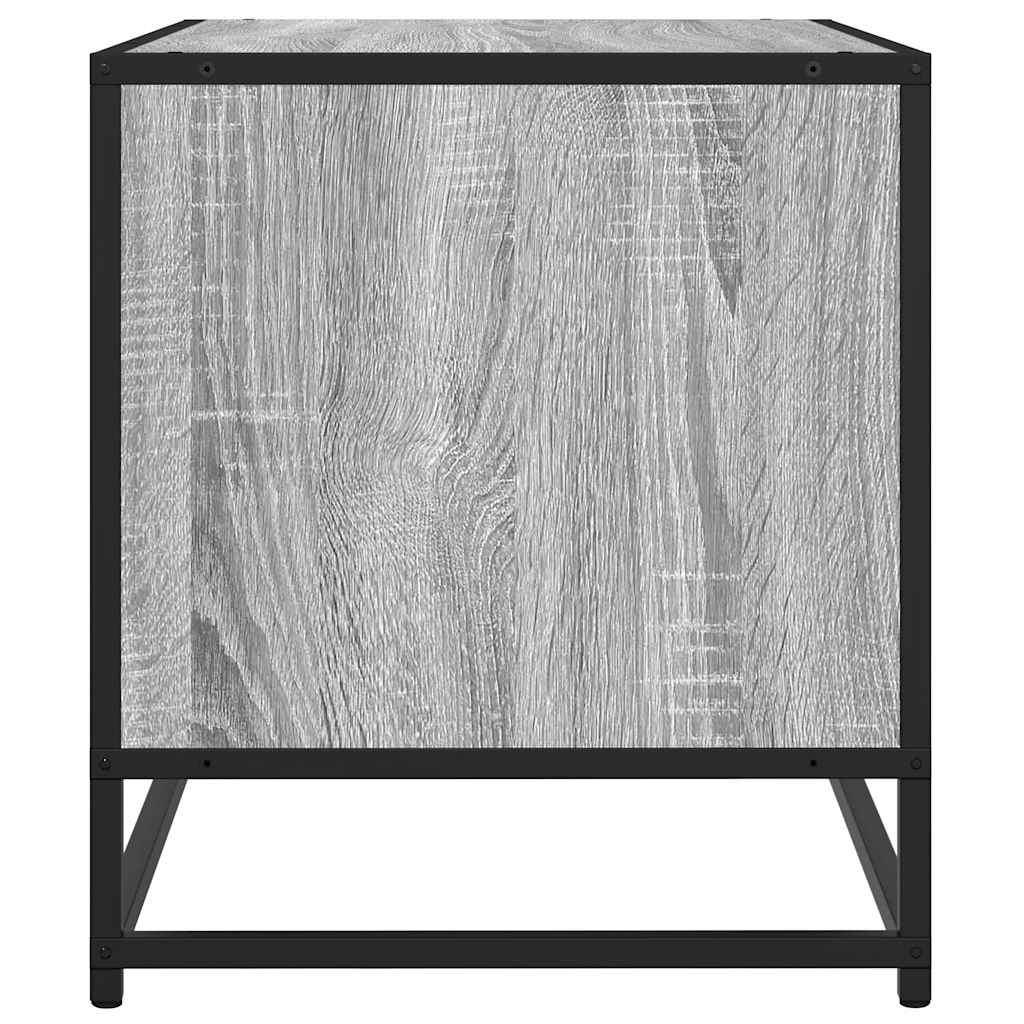 Tv-meubel 61x40x46 cm bewerkt hout metaal grijs sonoma eiken