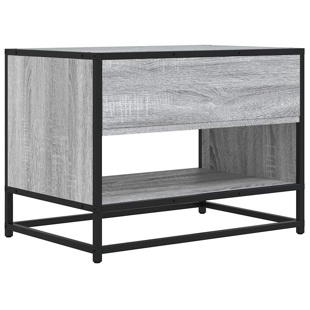 Tv-meubel 61x40x46 cm bewerkt hout metaal grijs sonoma eiken