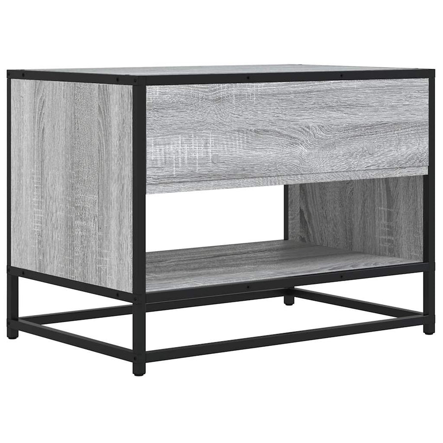 Tv-meubel 61x40x46 cm bewerkt hout metaal grijs sonoma eiken