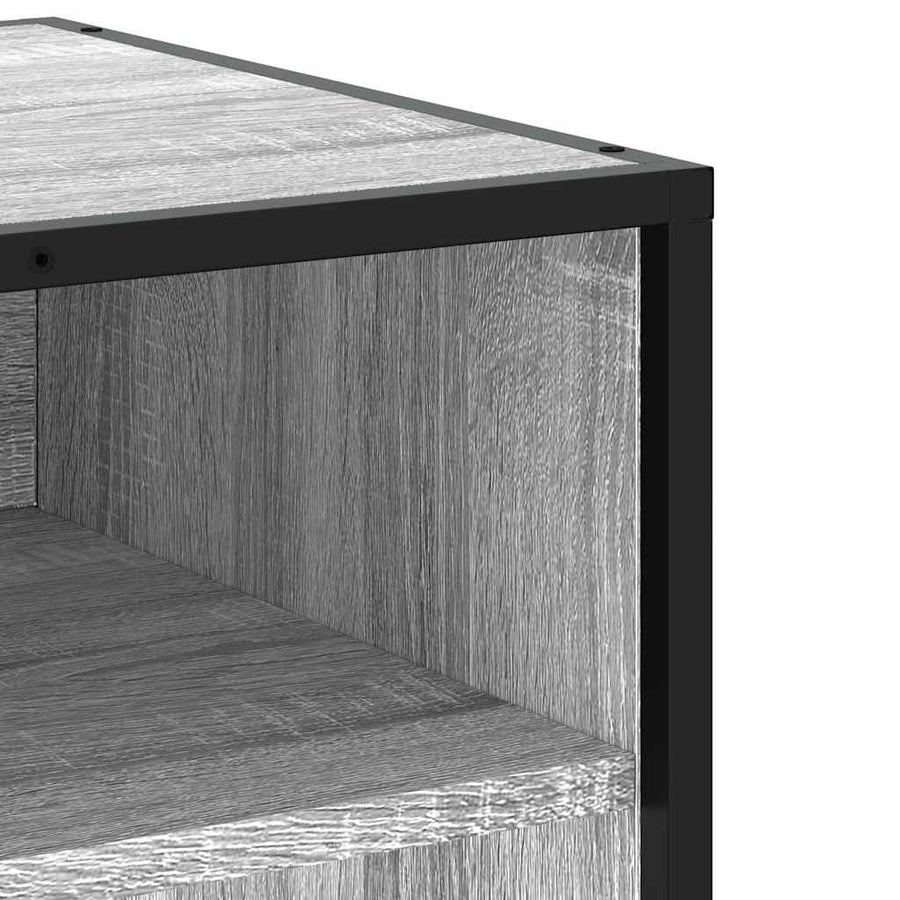 Tv-meubel 61x40x46 cm bewerkt hout metaal grijs sonoma eiken