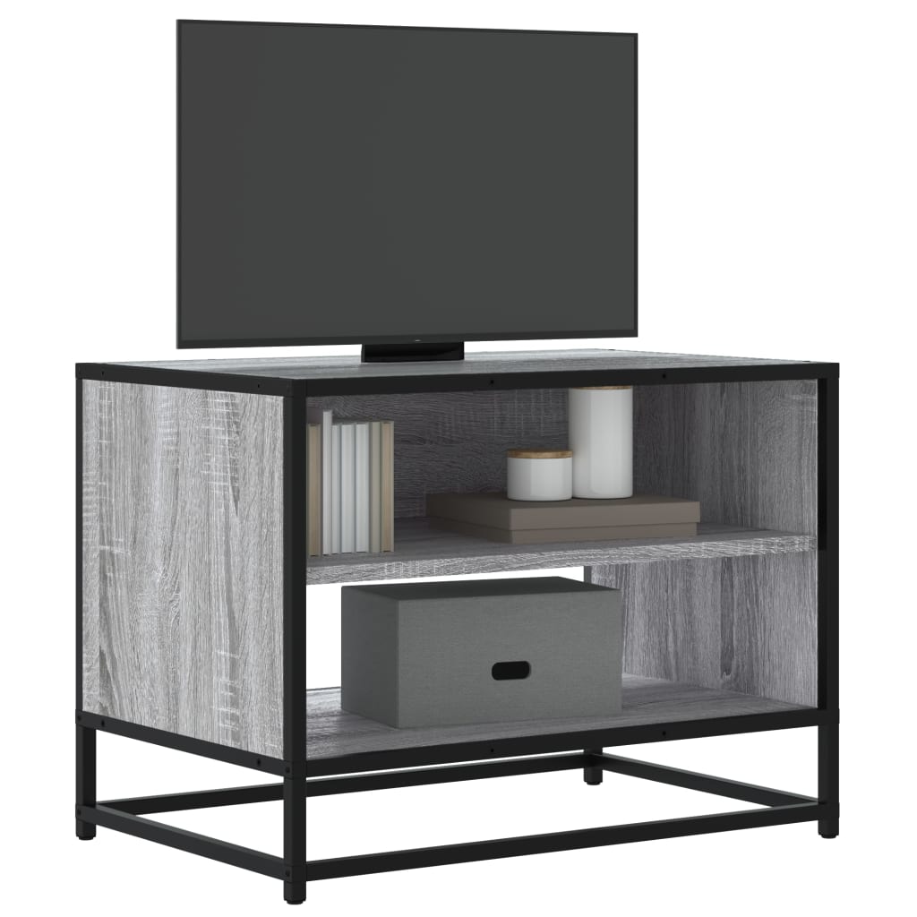 Tv-meubel 61x40x46 cm bewerkt hout metaal grijs sonoma eiken