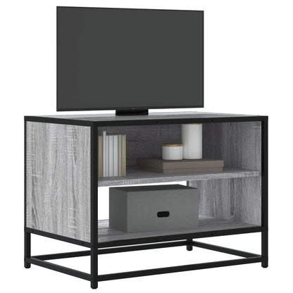 Tv-meubel 61x40x46 cm bewerkt hout metaal grijs sonoma eiken