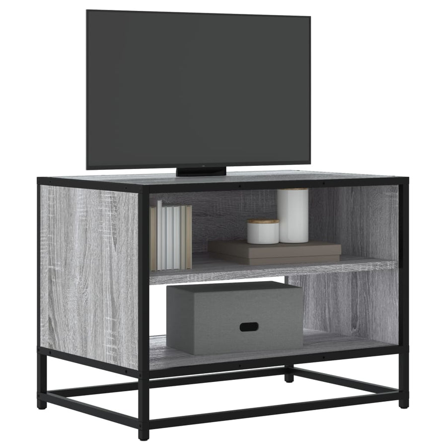 Tv-meubel 61x40x46 cm bewerkt hout metaal grijs sonoma eiken