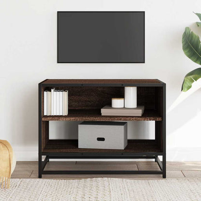 Tv-meubel 61x40x46 cm bewerkt hout metaal bruin eikenkleur