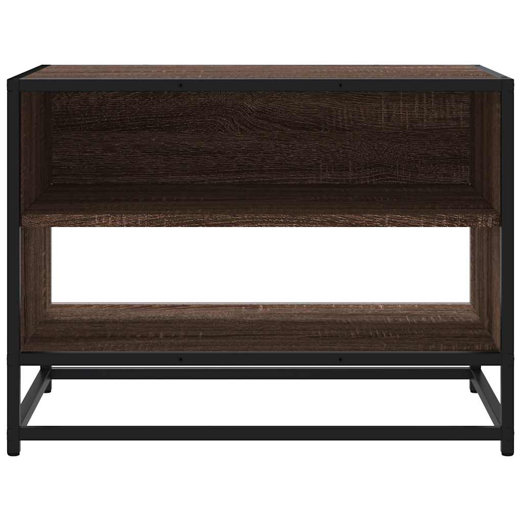 Tv-meubel 61x40x46 cm bewerkt hout metaal bruin eikenkleur