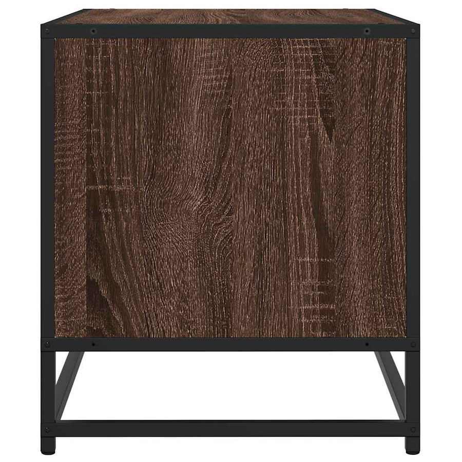 Tv-meubel 61x40x46 cm bewerkt hout metaal bruin eikenkleur