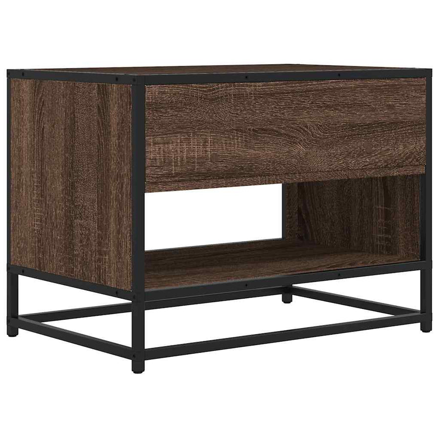 Tv-meubel 61x40x46 cm bewerkt hout metaal bruin eikenkleur