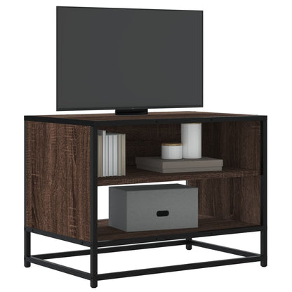 Tv-meubel 61x40x46 cm bewerkt hout metaal bruin eikenkleur